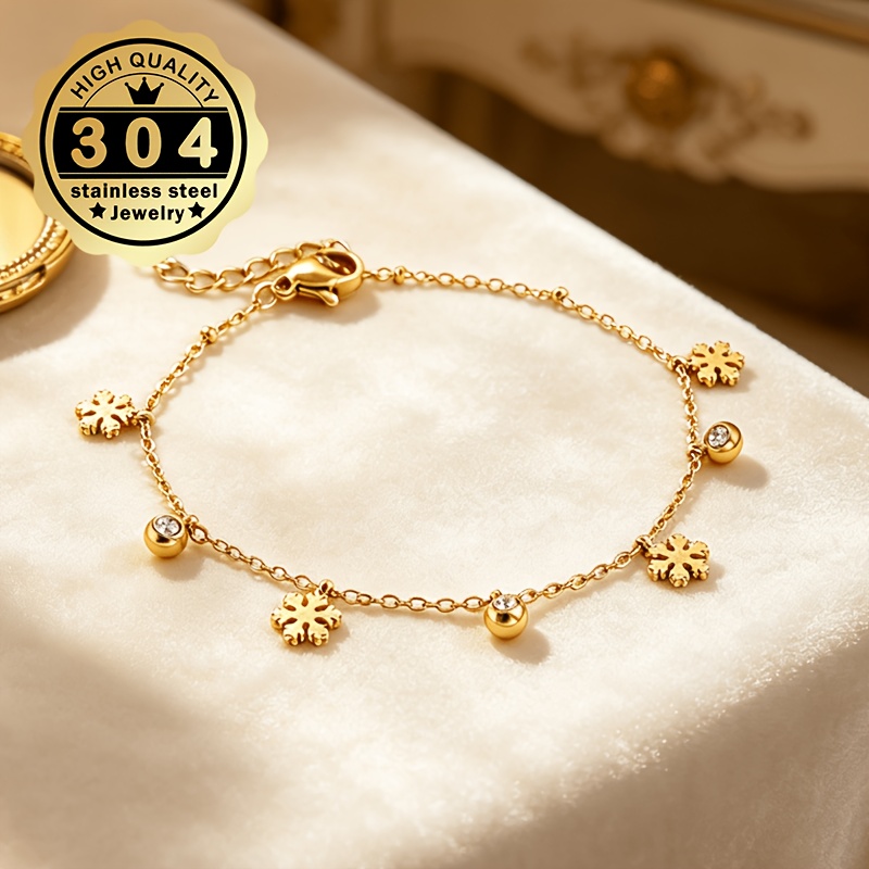 Women's Snowflake CZ Bracelet, Elegant Design